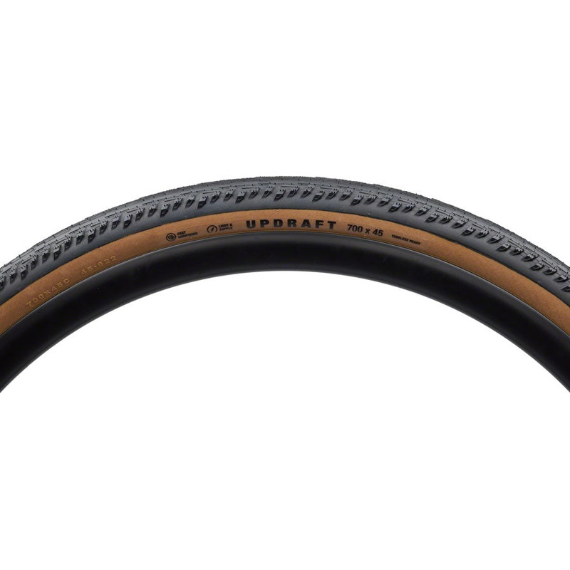 Teravail Updraft Tire – 700 x 45, Tubeless, Folding, Tan, Light and Supple, Fast Compound