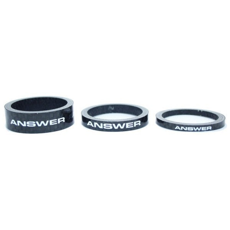 Answer Pro 1-1/8in Carbon Headset Spacer (Set of 3) 1-1/8 inch Black