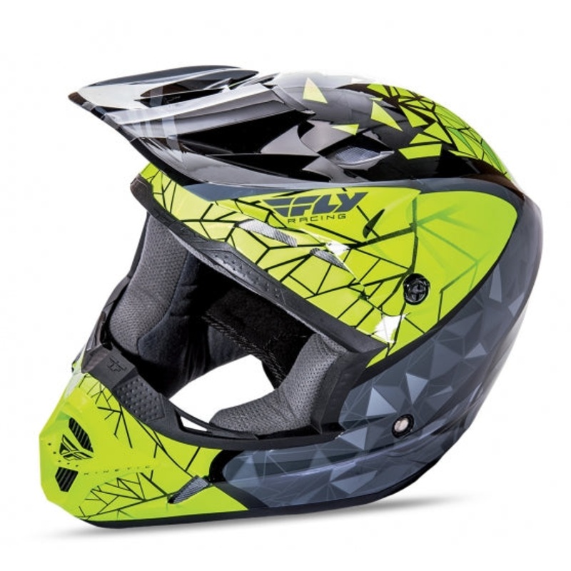 Fly 2018 Kinetic Crux Helmet-Black/Grey/HiVis Youth Small