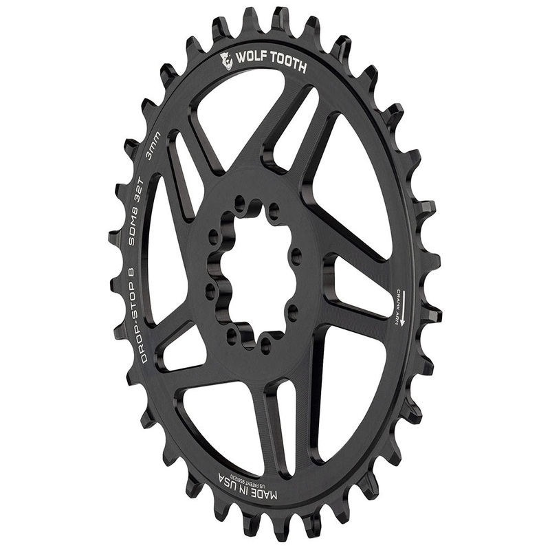 Wolf Tooth Elliptical Direct Mount Chainring – 30t SRAM Direct Mount Drop-Stop B For SRAM 3-Bolt Boost Cranksets 3mm Offset BLK