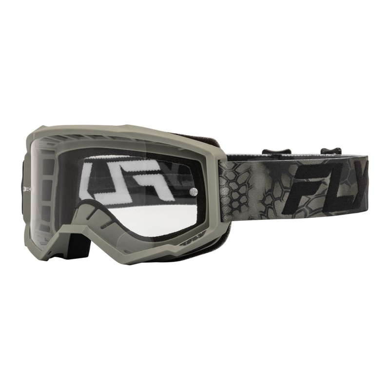 Fly Racing Focus SE Kryptek Goggle-Moss Grey/Black with Clear Lens Adult