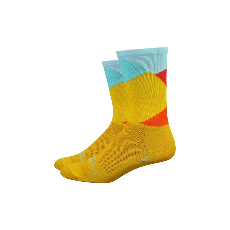 Sock DeFeet Ornot Intersection 6 Medium Bright Gold