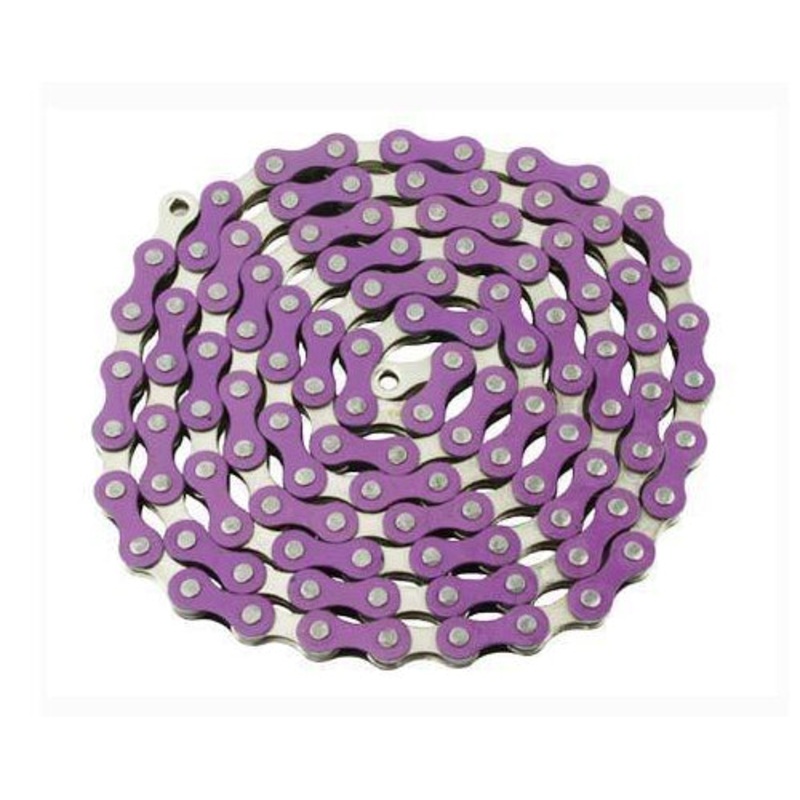 Yaban (YBN) S410 1/2″ X 1/8″ BMX Chain – Purple and Nickel
