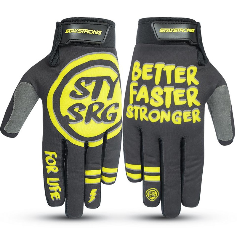 Stay Strong Rough BFS Youth Gloves – Black/Yellow Youth Large