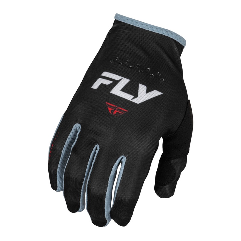 Fly Racing Lite BMX Race Gloves-Black/White/Red Adult X-Small