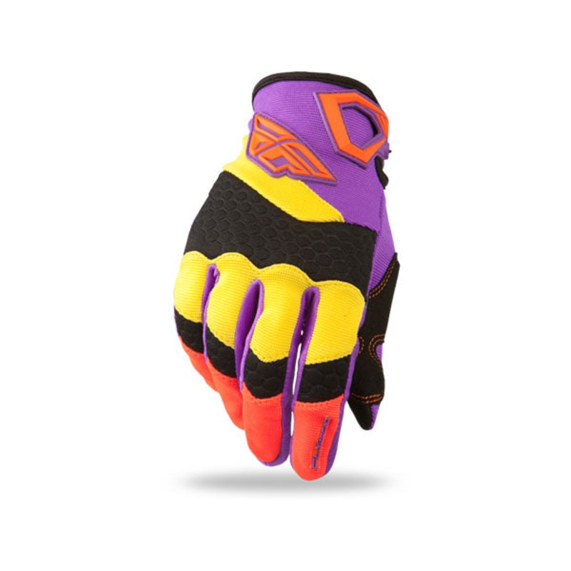 Fly Racing 2015 F-16 Gloves-Wild (Pur/Yel/Blk) Youth XXX-Small (1)