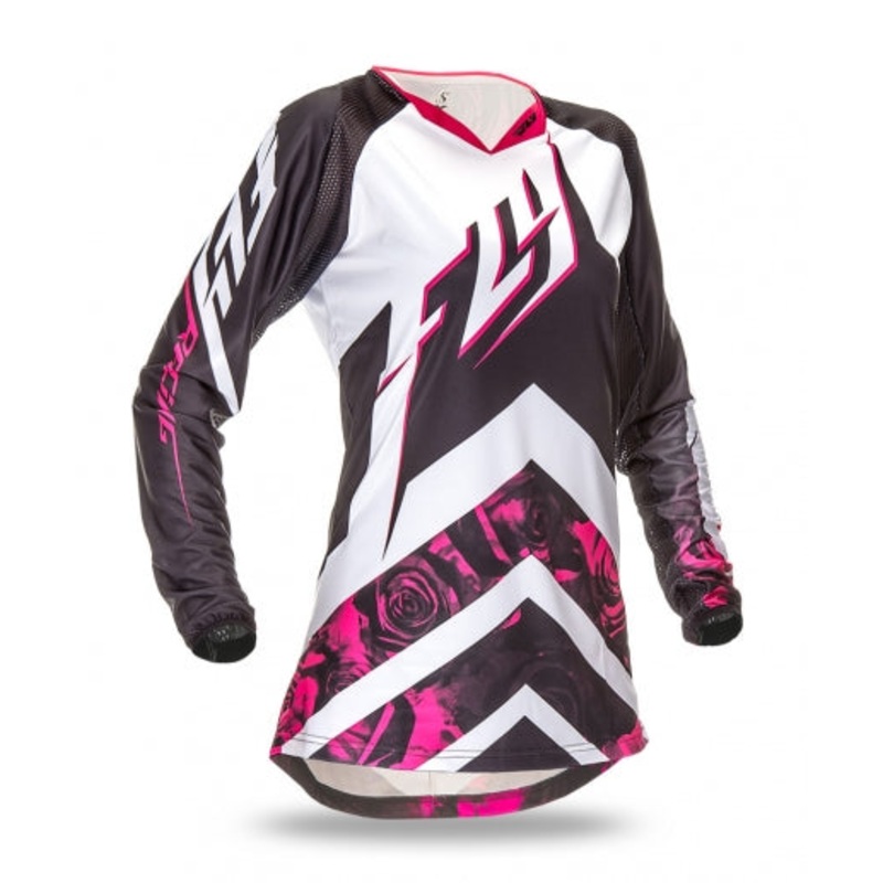 Fly Racing 2016 Kinetic Ladies BMX Race Jersey-Pink/White Youth Small