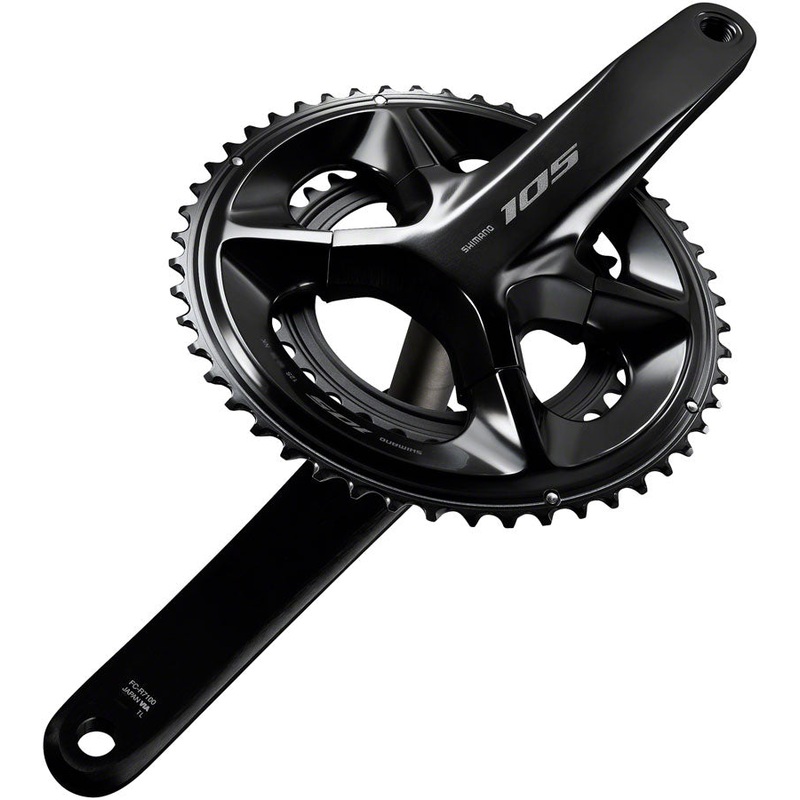 Shimano 105 FC-R7100 Crankset – 172.5mm, 12-Speed, 52/36t, 110 Asymmetric BCD, Hollowtech II Spindle Interface, Black