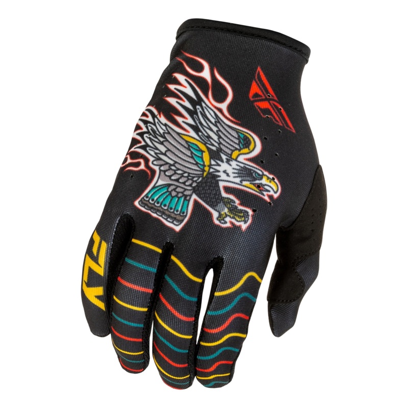 Fly Racing Lite BMX Race Gloves-Americana Black/Red/Gold Youth Small