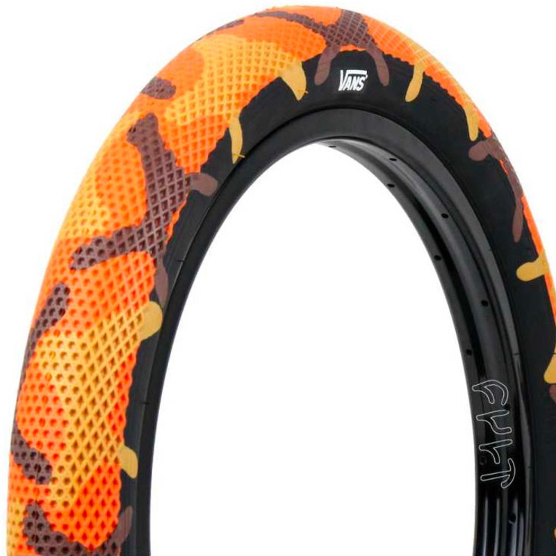 Cult Vans 16″ Tire Orange Camo w/ Black Sidewalls 16 x 2.30″