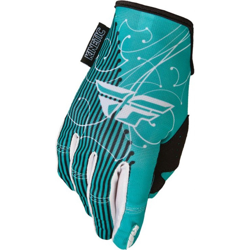 Fly Racing Kinetic Ladies BMX Race Gloves-Teal/White Girl Youth Medium (3)