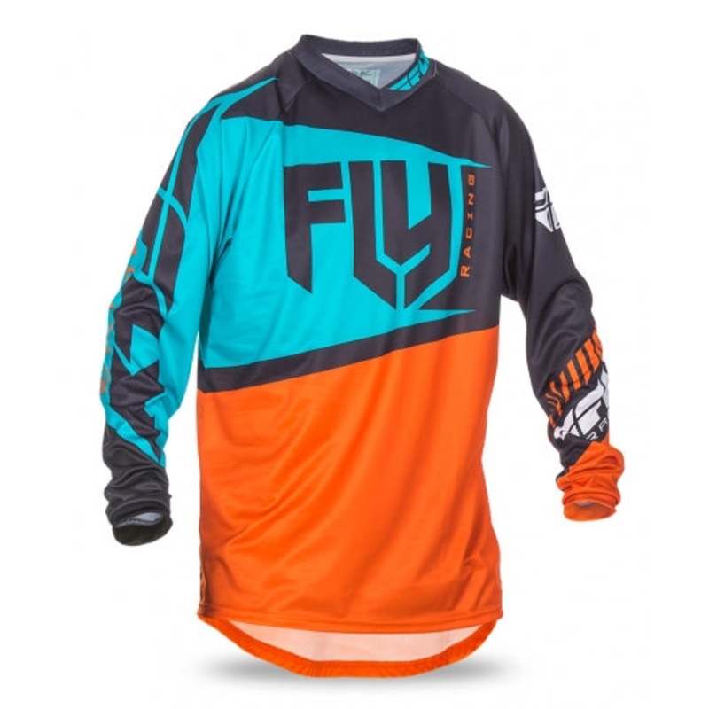 Fly Racing 2017 F-16 BMX Race Jersey-Orange/Teal Youth Small