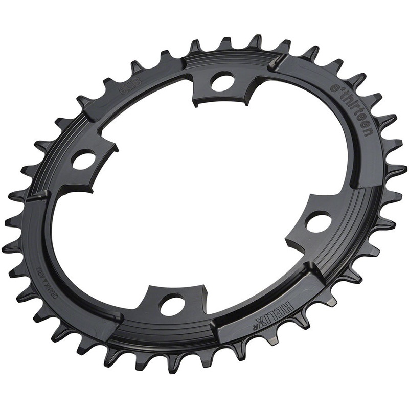 e*thirteen Helix R 107 BCD 4-Bolt Chainring – 42t, 11/12-Speed, 107BCD, Black