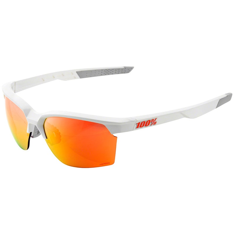 100% Sportcoupe Sunglasses – Soft Tact White, HiPER Red Multilayer Mirror Lens