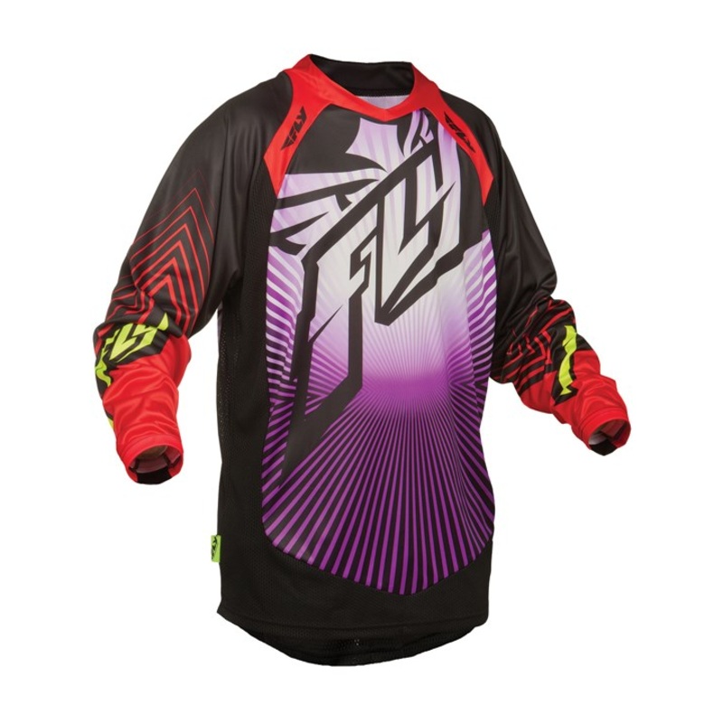 Fly Lite Hydrogen BMX Race Jersey-Red/Purple Adult Medium