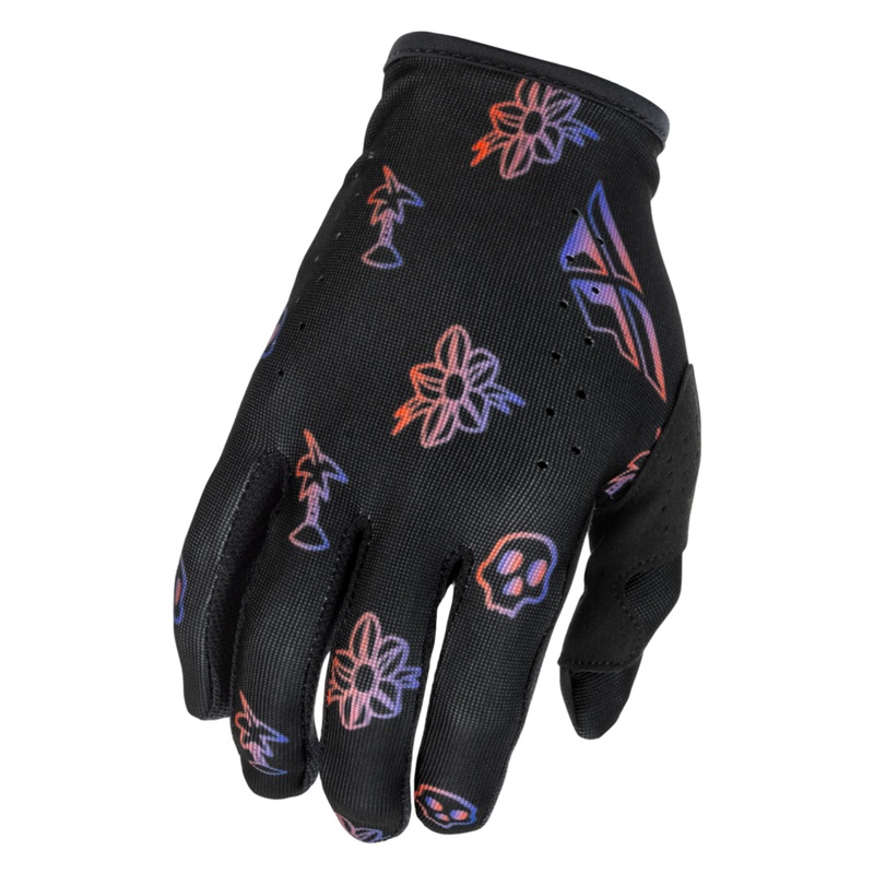 Fly Racing Lite BMX Race Gloves-Outline Black/Red/Purple Youth Small