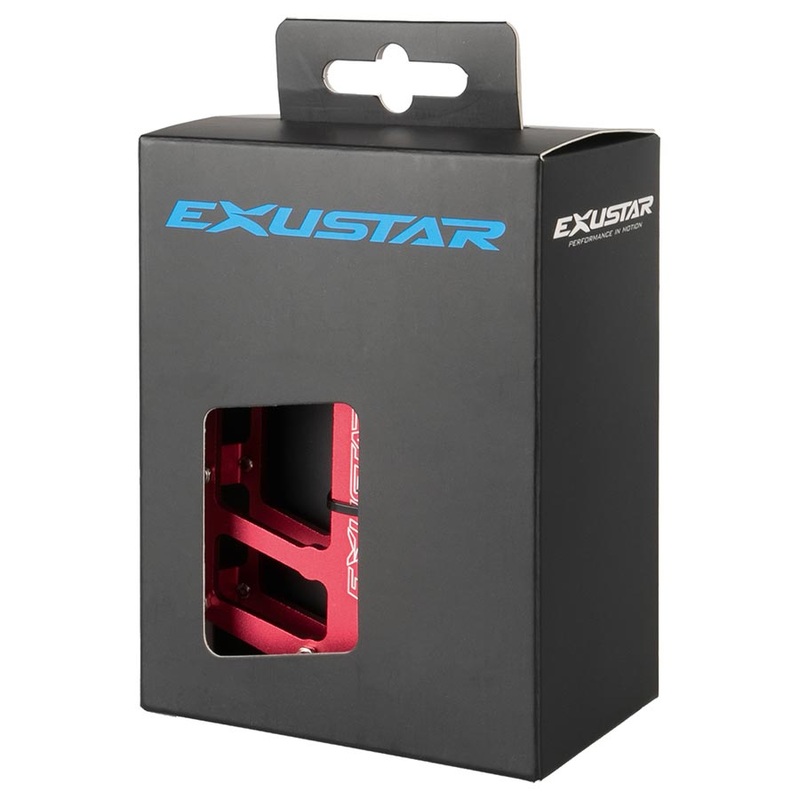 Exustar E-PB525 Platform Pedals Body: Aluminum Spindle: Cr-Mo 9/16” Red