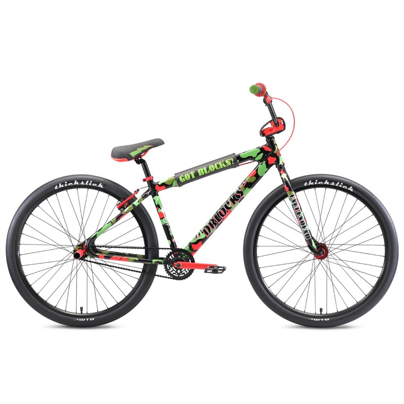 SE Bikes DBlocks Big Ripper 29″ BMX Freestyle Bike-Green/Red Camo