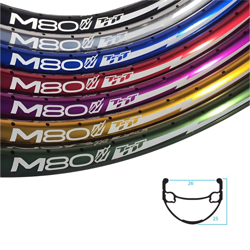 24″ (507mm) TNT M80 Double Wall Rim – 36H – Black Anodized