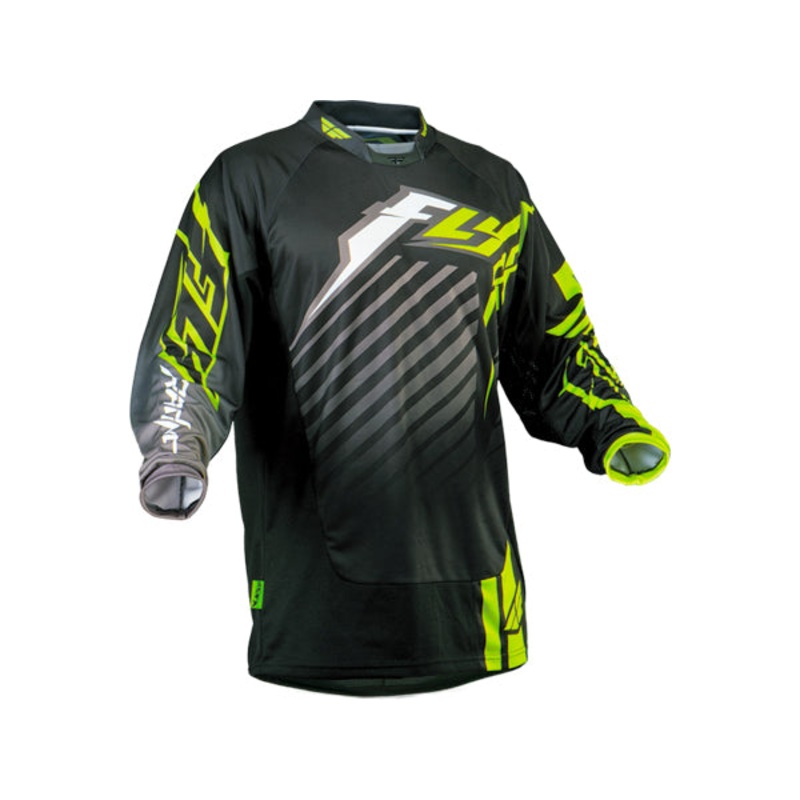 Fly Racing 2013 Kinetic RS BMX Race Jersey-Black/Yellow Youth X-Large