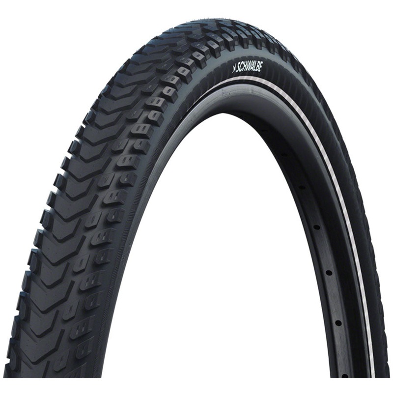 Schwalbe Marathon Mondial Tire – 700 x 42 Clincher Wire BLK/Reflective Performance Line RaceGuard Double Defense Addix