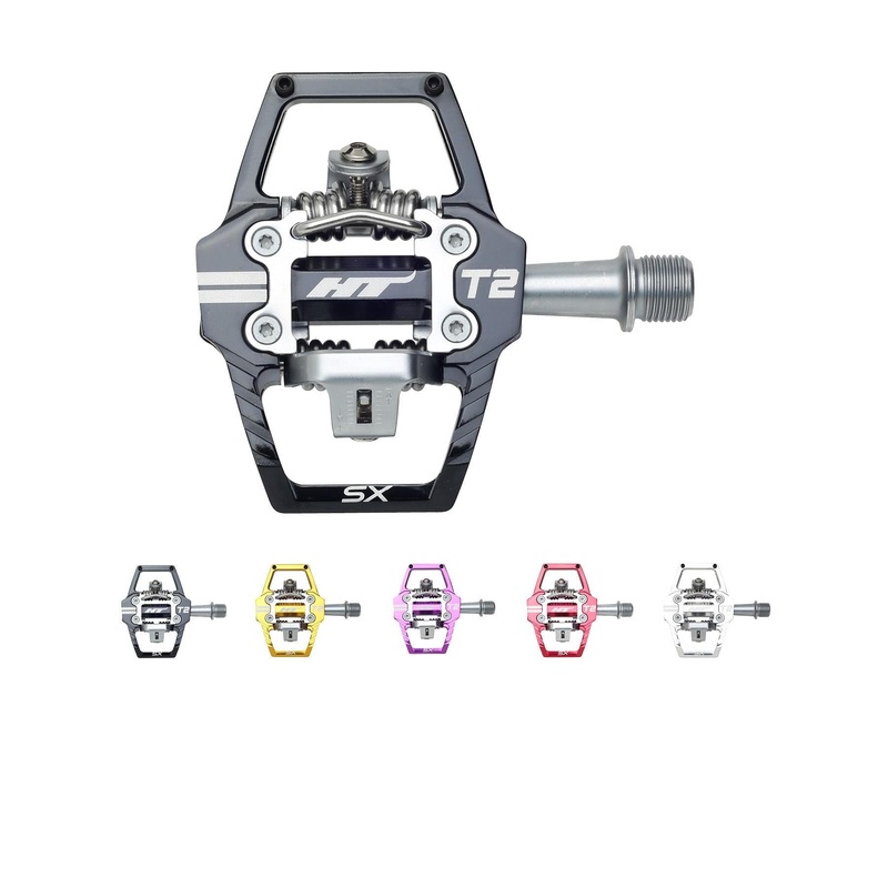 HT T2-SX Clip In Pedals Stealth Black 9/16 Inch