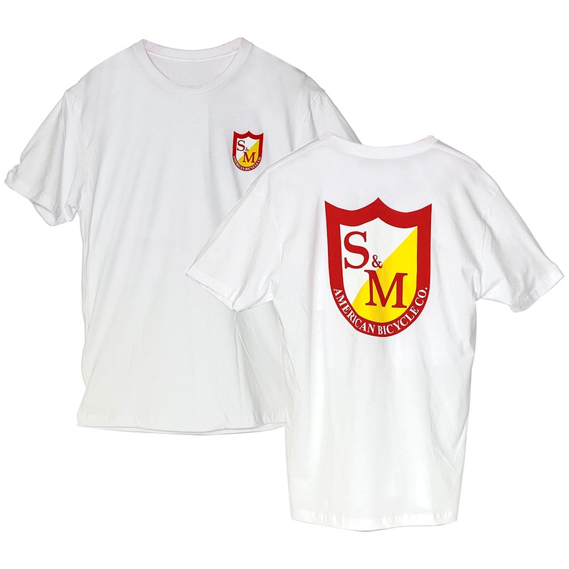 S&M CLASSIC SHIELD T – WHITE W/FRONT & BACK PRINT – 2XL