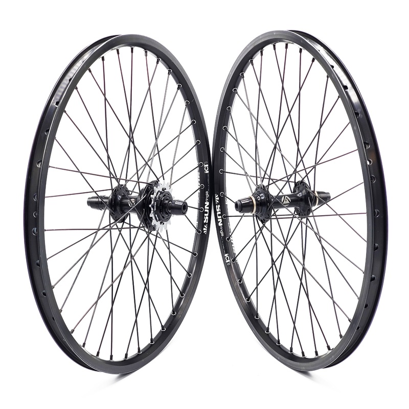 Black Ops MX3200 Hubs w/Sun ICI-1 Rims Expert BMX Race Wheelset-20×1 3/8″ Black