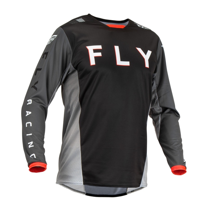 Fly Racing Kinetic Kore BMX Race Jersey-Black/Grey Adult Medium