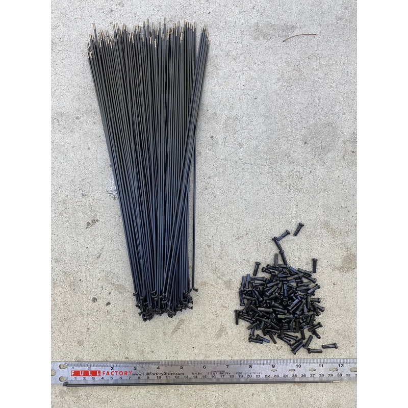 Stacked Stainless steel spokes Black 178mm Black – 20ct