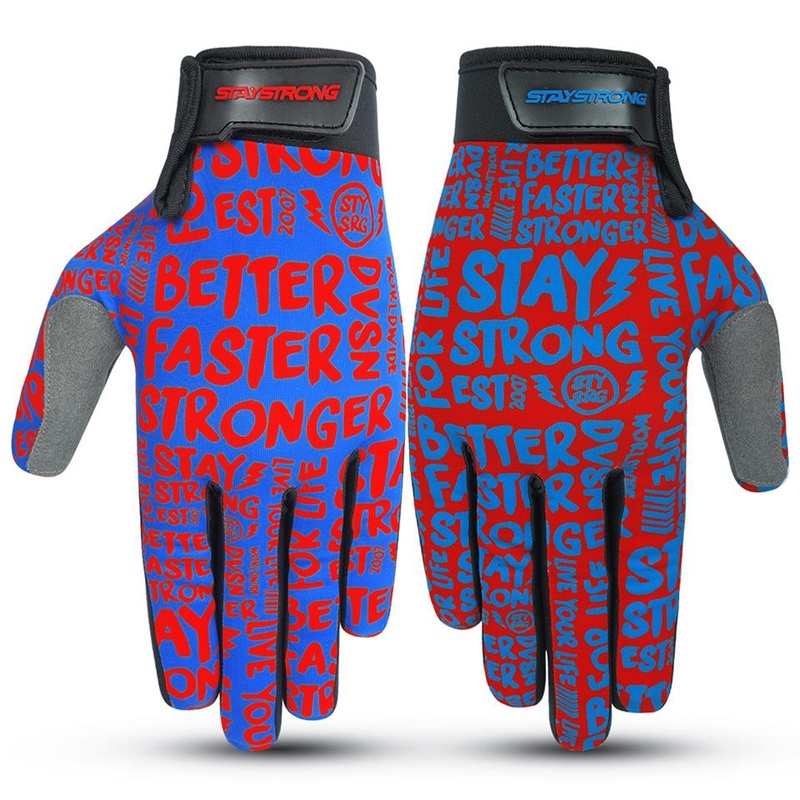 Stay Strong Sketch Gloves – Red/Blue X Large