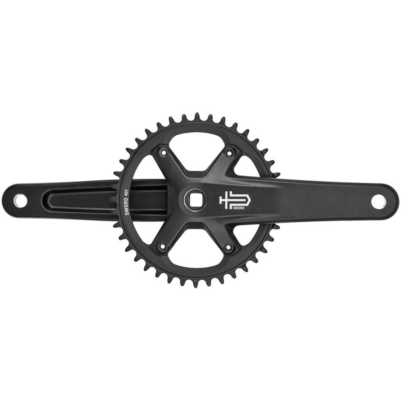 microSHIFT Sword Black 1x Crankset – 172.5mm, 9/10-Speed, 40t, 110 Asym BCD, JIS Square Taper Spindle Interface, Black