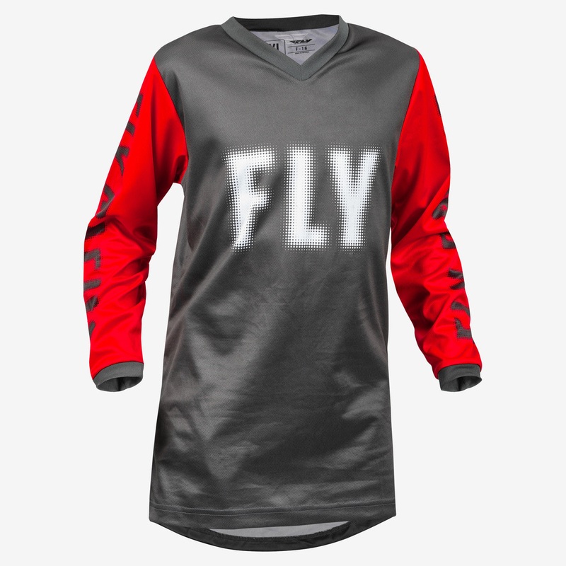 Fly Racing F-16 BMX Race Jersey-Grey/Red Youth X-Large