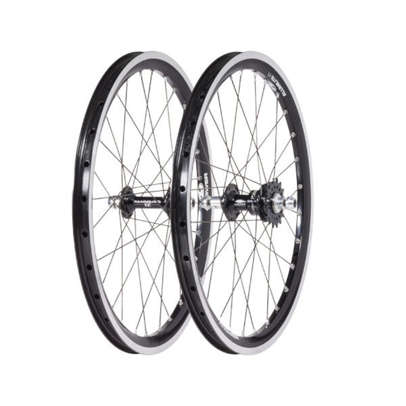 Answer Alumilite Ti Cassette Expert Plus BMX Race Wheelset-20×1.50″ Black