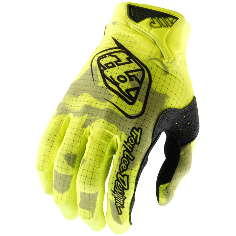 Troy Lee Designs Air Glove  Blotted Flo Yellow Small