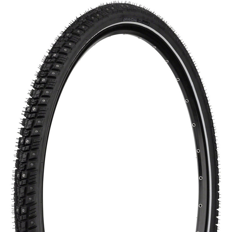 45NRTH Gravdal Tire – 700 x 45, Tubeless, Folding, Black, 60tpi, 240 Concave Carbide Aluminum Studs