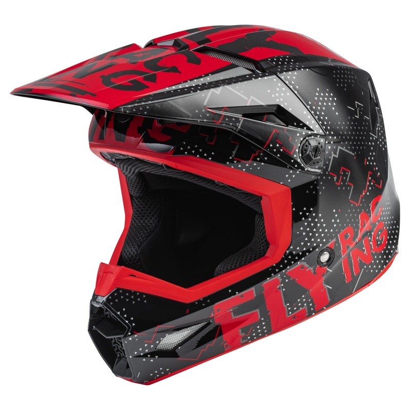 Fly Racing 2022 Kinetic Scan BMX Race Helmet-Black/Red Youth Large