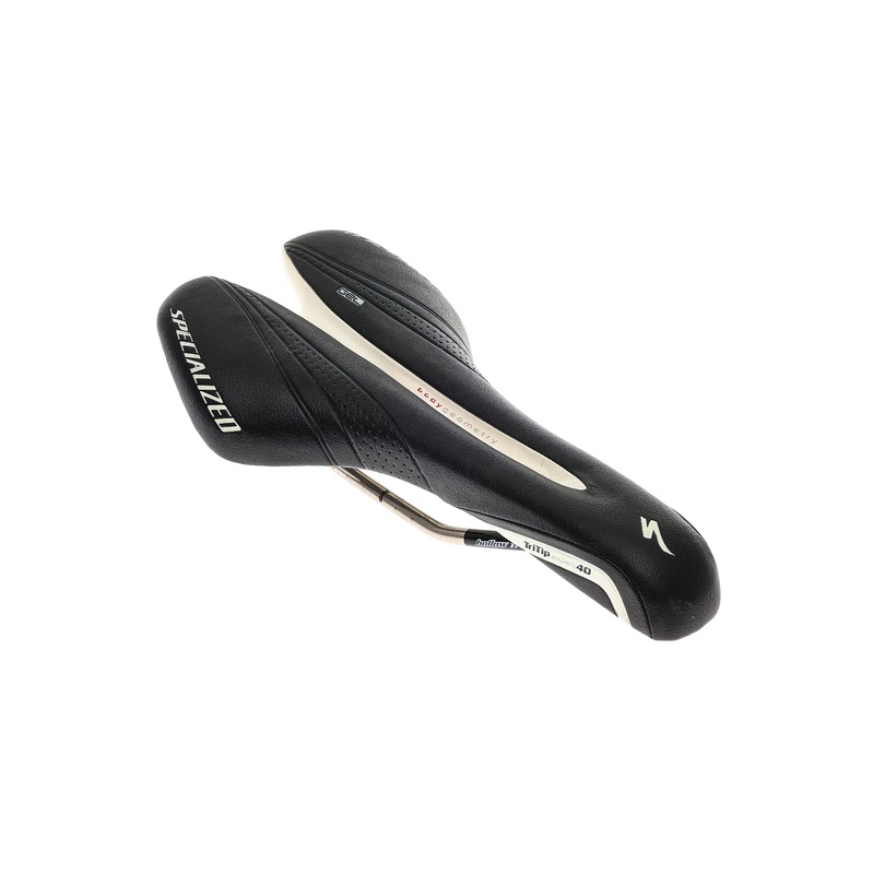 Specialized Tri Tip Expert 40 Saddle 132mm Hollow Titanium Rails Black/White