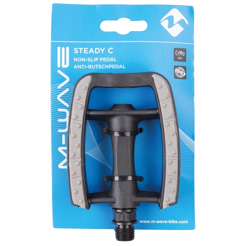 M-Wave Steady-C Platform Pedals Body: Composite Spindle: Cr-Mo 9/16” Black