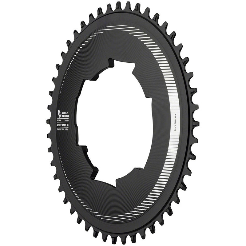 Wolf Tooth Aero 107 BCD Chainring – 46t, Optimized for SRAM Eagle and Flaptop Chains, Drop-Stop B, Black