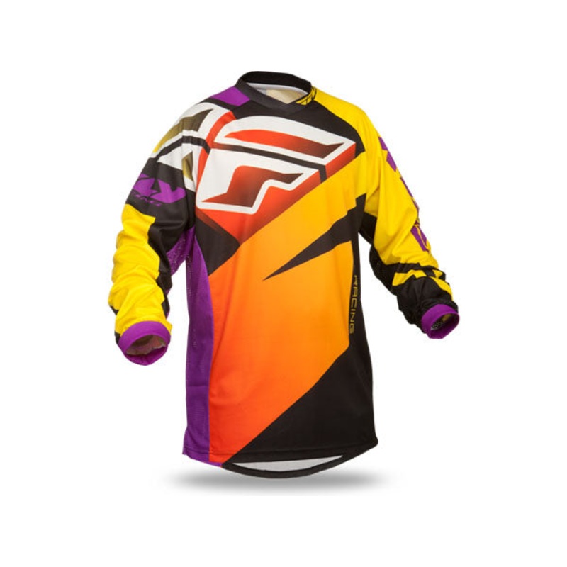 Fly Racing 2015 F-16 BMX Race Jersey-Ltd Ed Purple/Yellow/Black Youth X-Small