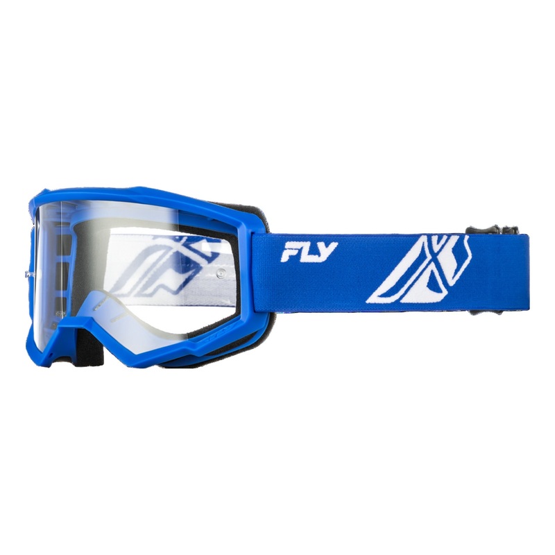 Fly Racing Focus Goggles-Blue/White With Clear Lens Youth