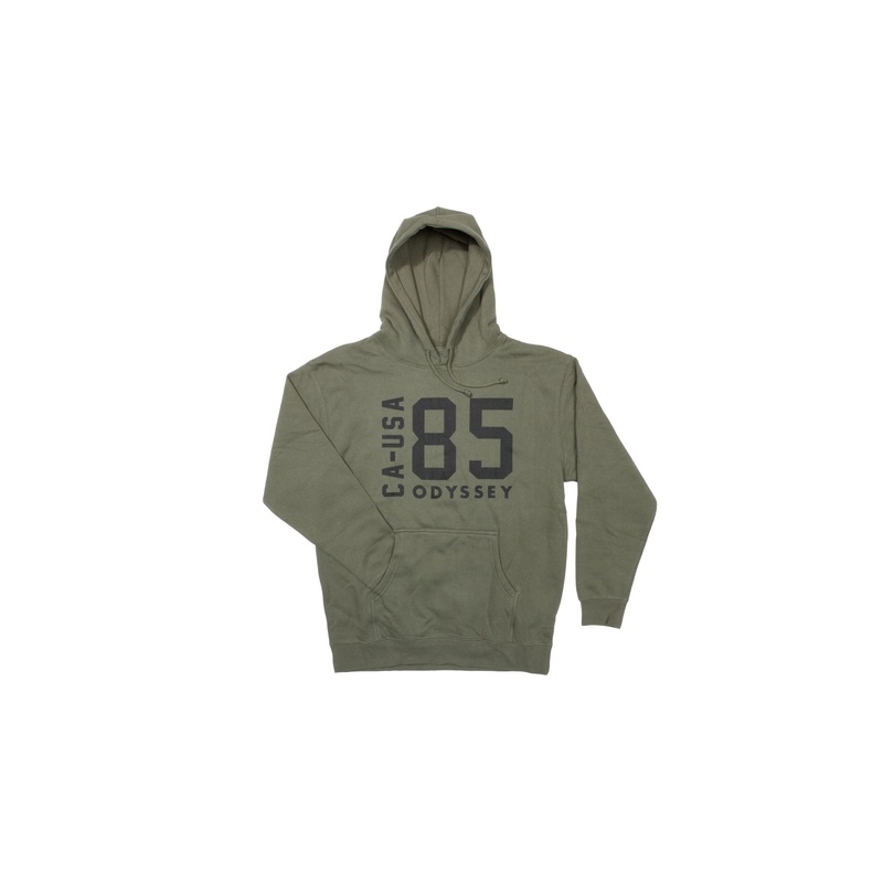 Odyssey Import Pullover Hoodie (Olive with Black Ink) Small