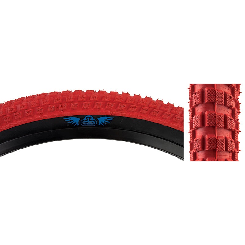 24×2.0 SE Racing Cub BMX Tire – Red w/ Black Sidewall