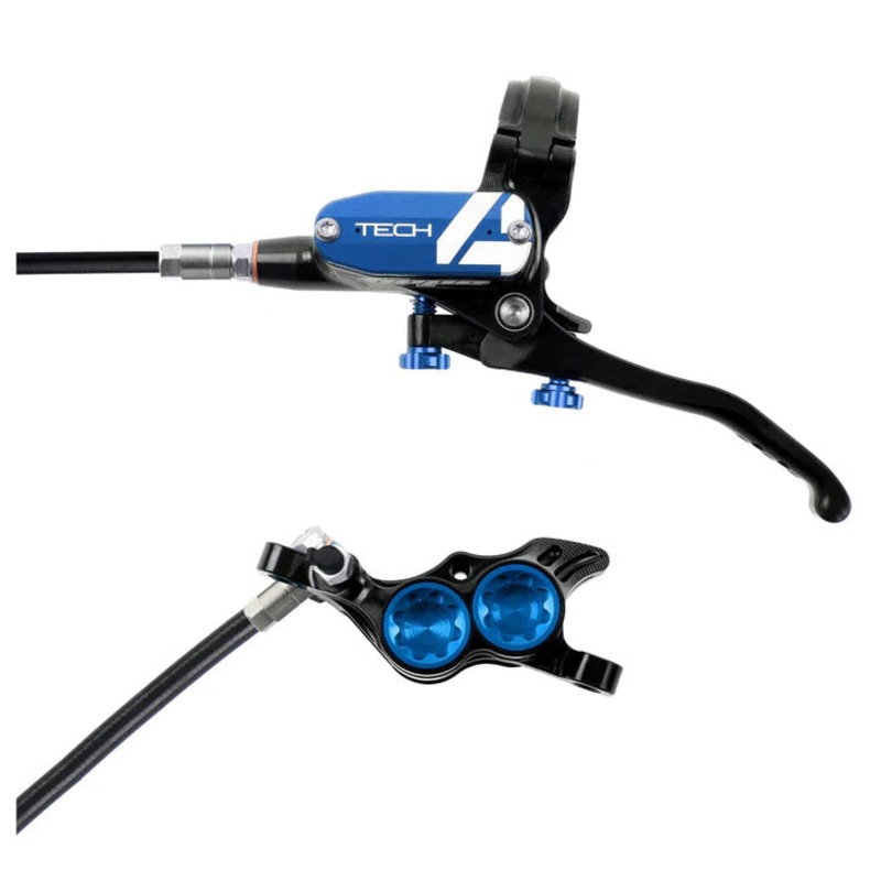 Hope Tech 4 E4 Disc Brake and Lever Set – Front Hydraulic Post Mount Blue