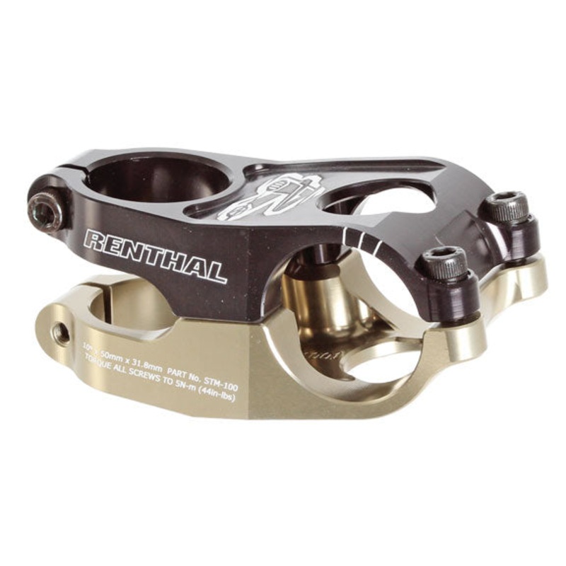 Renthal Duo Stem – 40mm 31.8 Clamp +/-10 1 1/8″ Aluminum Black/Gold