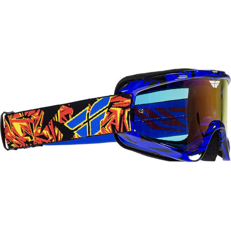 Fly Racing Zone Goggles Pro-Blue/Black Fire Chrome