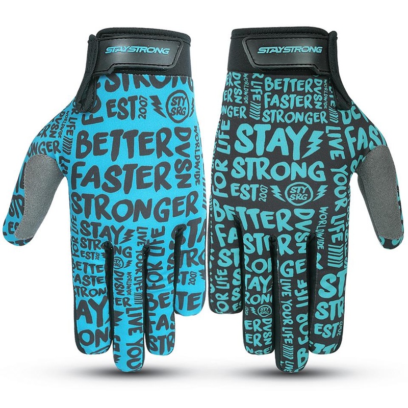 Stay Strong Sketch Gloves – Black/Teal X Large