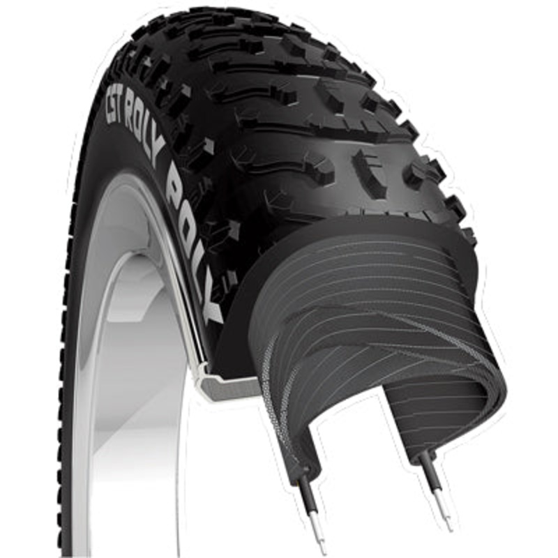Cs Tire 26X4.8 Roly Poly C1936 Wire Sc Roly Poly Cst Tires  26” 26” Black