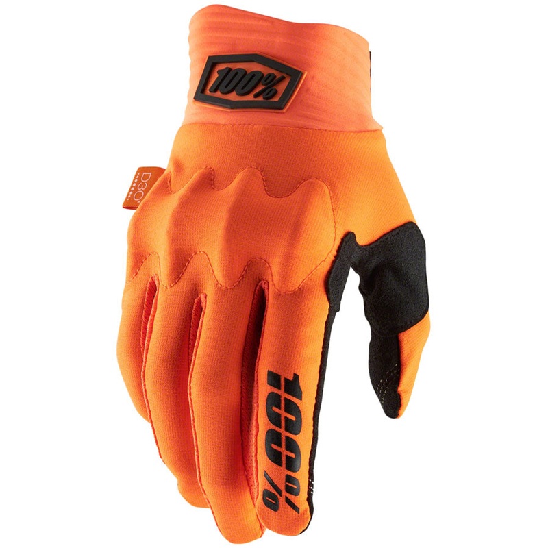 100% Cognito Gloves – Flourescent Orange/Black, Full Finger, Men’s, Small